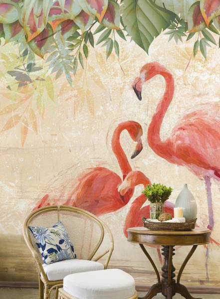 Flamingos party - wallpaper
